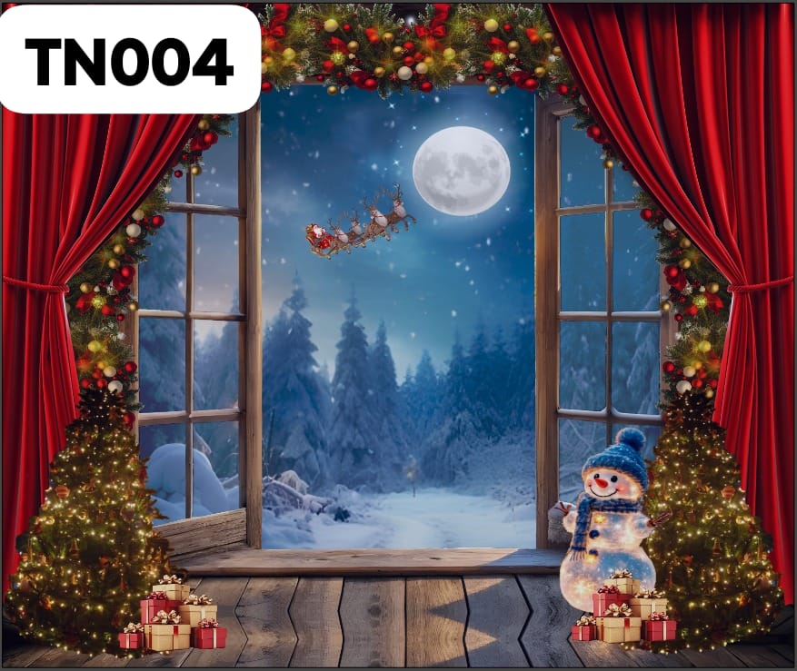 Telón Navideño para pared 2.5M de ancho x 2.1 M de alto para un escenario perfecto para fotos familiares