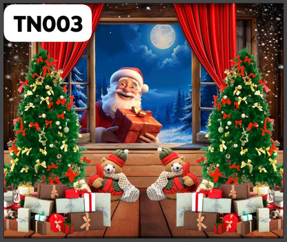 Telón Navideño para pared 2.5M de ancho x 2.1 M de alto para un escenario perfecto para fotos familiares