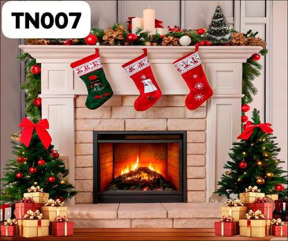 Telón Navideño para pared 2.5M de ancho x 2.1 M de alto para un escenario perfecto para fotos familiares