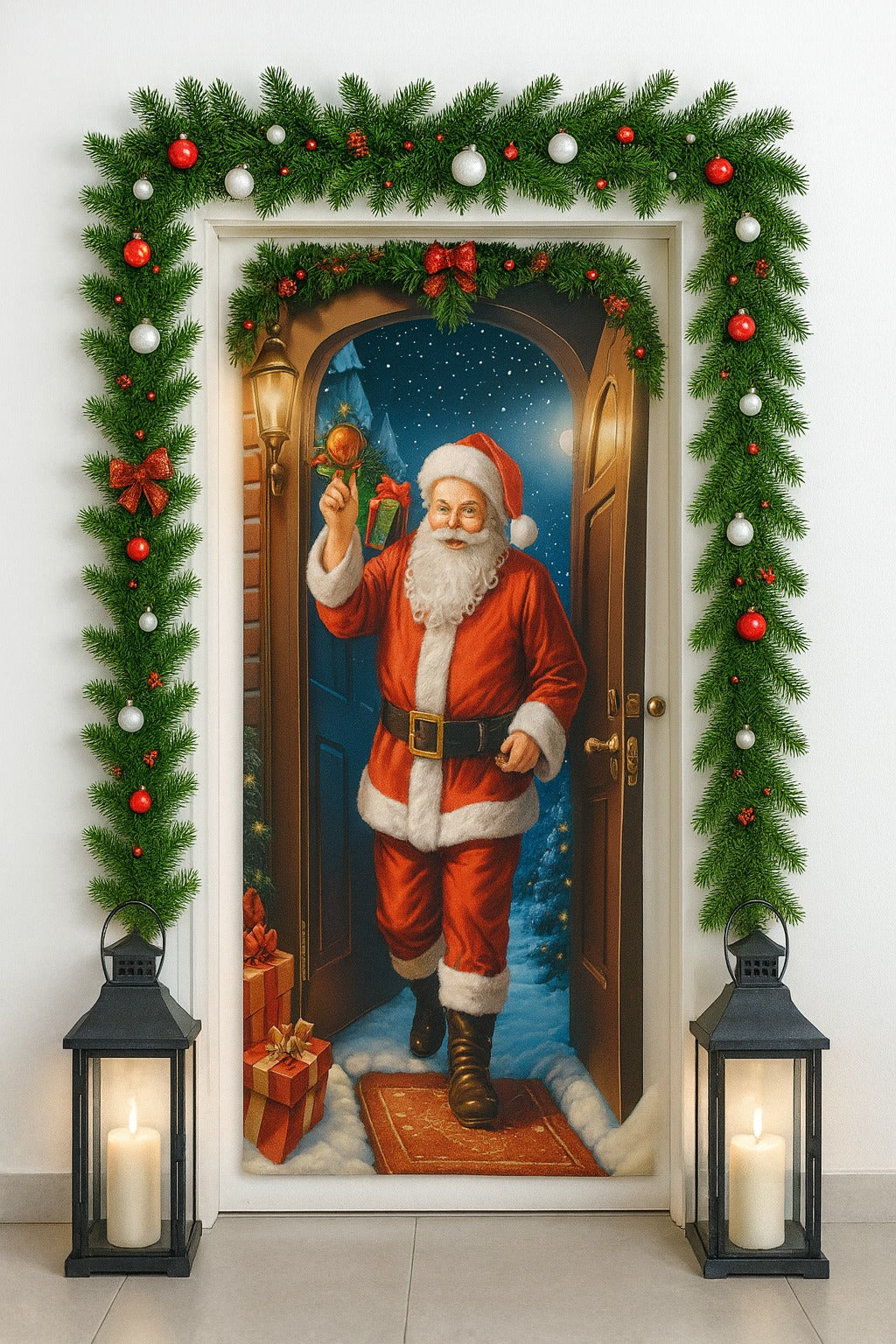 Fundas Navideñas ultra HD Para Puerta 2M X 1M Transforma tu puerta en segundos y dale a tu hogar el espíritu navideño que se merece 🎁 Últimos días con precio de lanzamiento