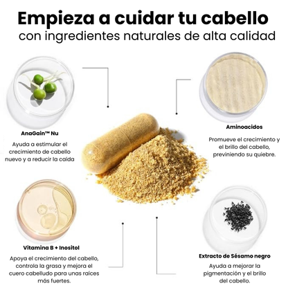 Suplemento en capsulas X60 unidades para el crecimiento y fortalecimiento del cabello - Resultados a partir del segundo mes - Solo por hoy con 50% de descuento