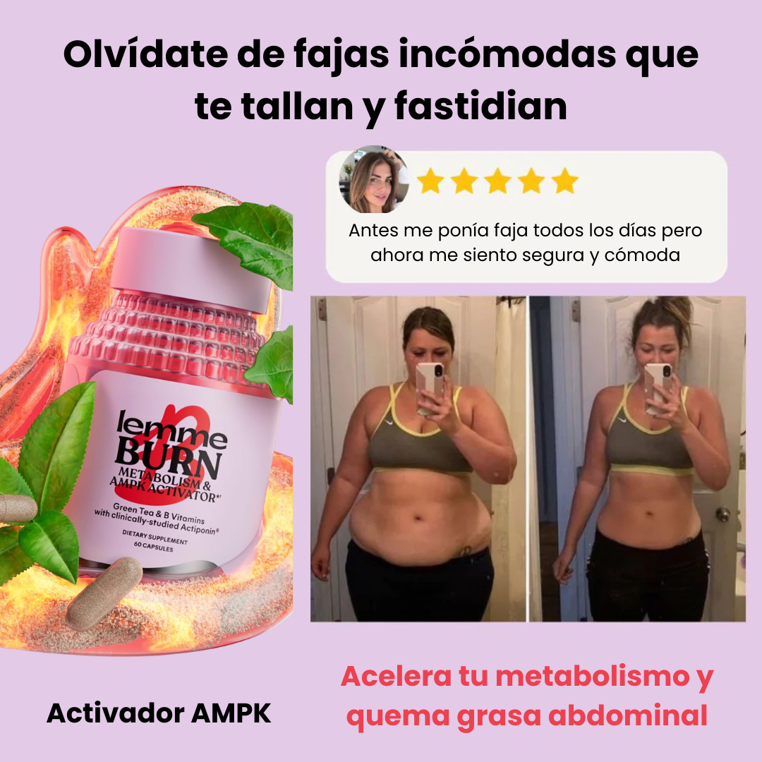 Lemme Burn X 60 unidades - Quemador de grasa y activador AMPK para activar el metabolismo, reducir grasa abdominal y lucir un cuerpo más delgado