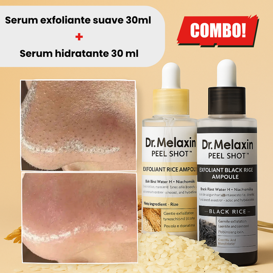 Combo Serum exfoliante suave 30ml + Serum hidratante 30ml para una piel luminosa y fresca sin irritación 🎁 Solo por hoy con 50% DCTO