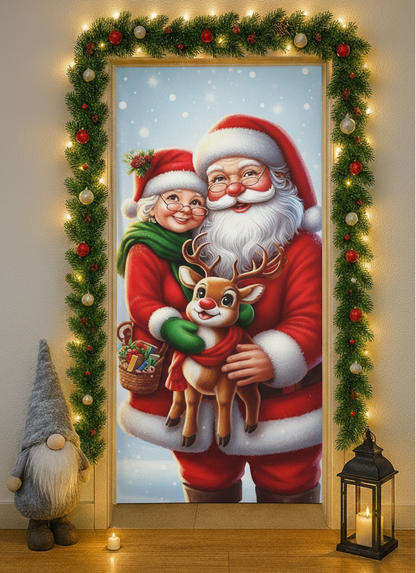 Fundas Navideñas ultra HD Para Puerta 2M X 1M Transforma tu puerta en segundos y dale a tu hogar el espíritu navideño que se merece 🎁 Últimos días con precio de lanzamiento