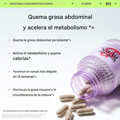 Lemme Burn X 60 unidades - Quemador de grasa y activador AMPK para activar el metabolismo, reducir grasa abdominal y lucir un cuerpo más delgado