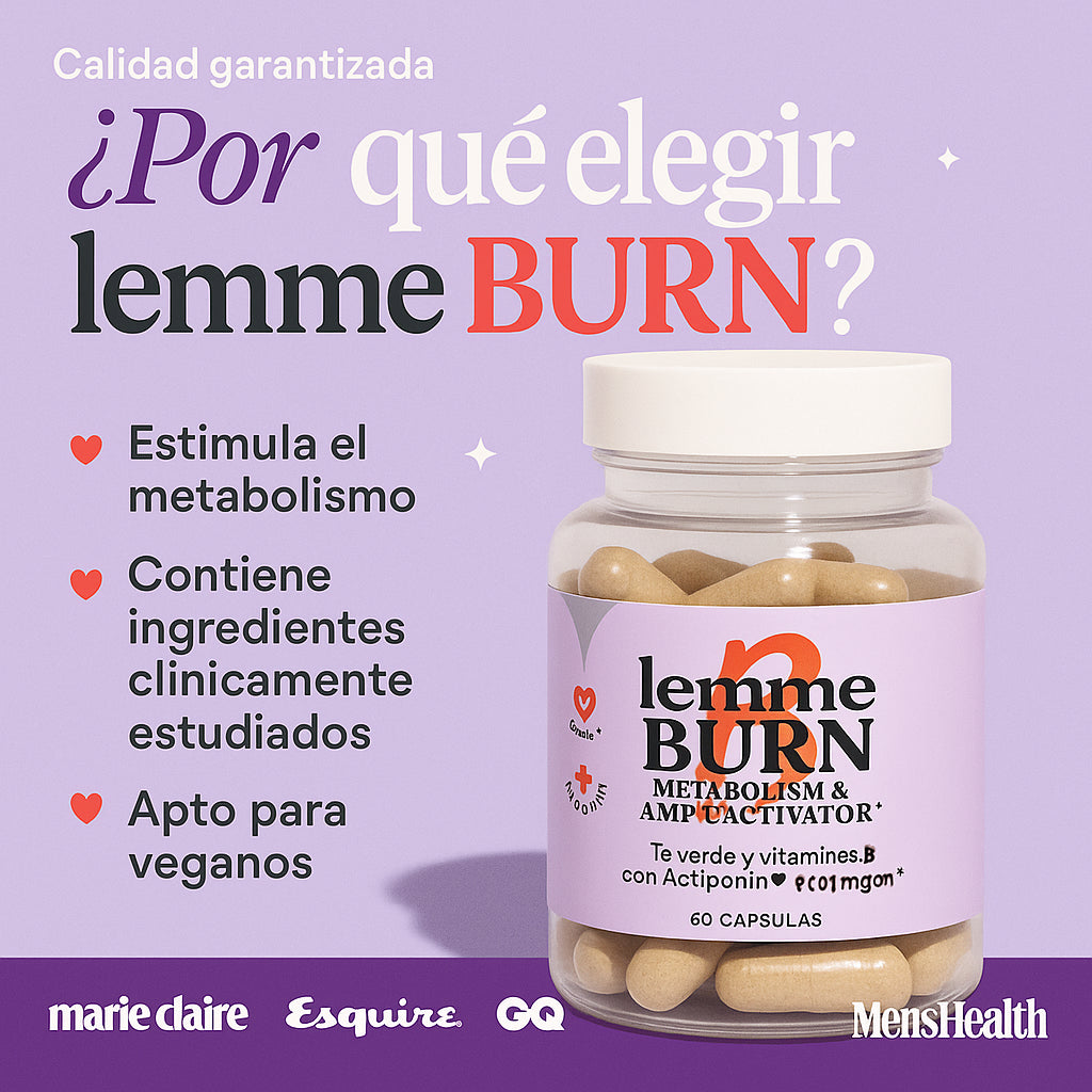 Lemme Burn X 60 unidades - Quemador de grasa y activador AMPK para activar el metabolismo, reducir grasa abdominal y lucir un cuerpo más delgado